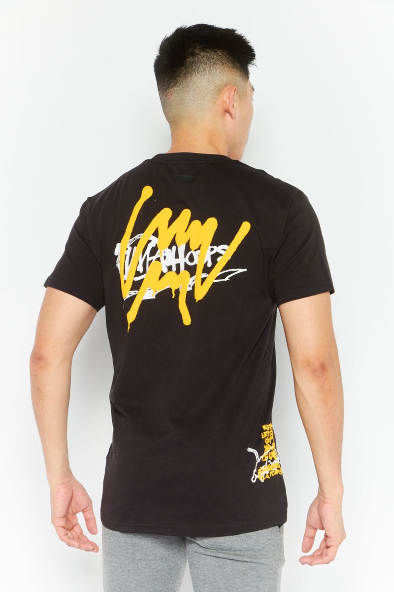 PUMA تي شيرت تدريب قصير الأكمام للرجال، أسود - Image 3