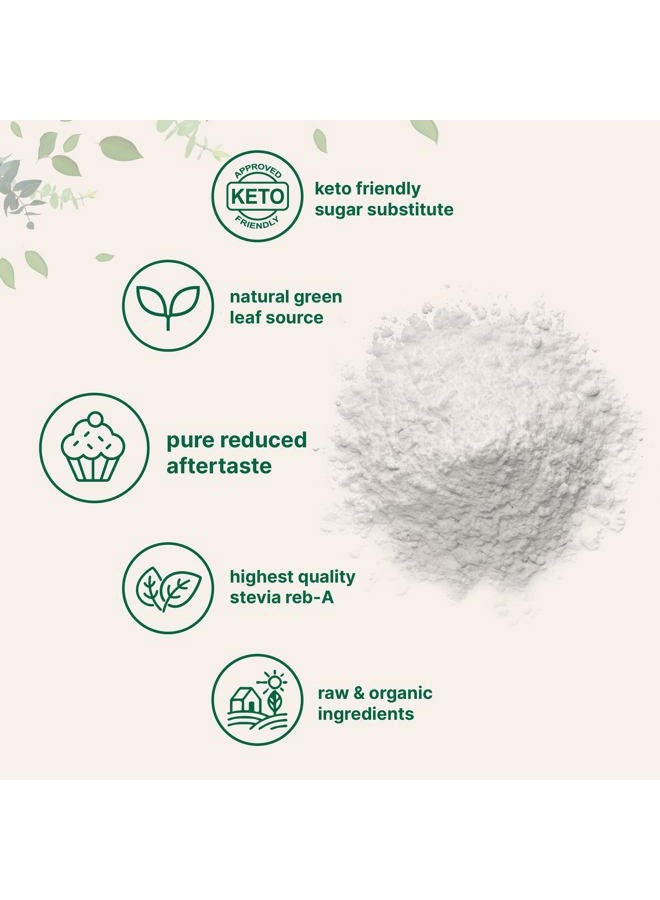 Micro Ingredients Pure Organic Stevia Powder, 1 Pound, 2,837 Servings, Highest Grade Stevia Green Leaf Extract Reb-A, Reduced Bitter Aftertaste, 0 Calorie, Natural Sweetener, Sugar Alternative, Keto F - Image 4