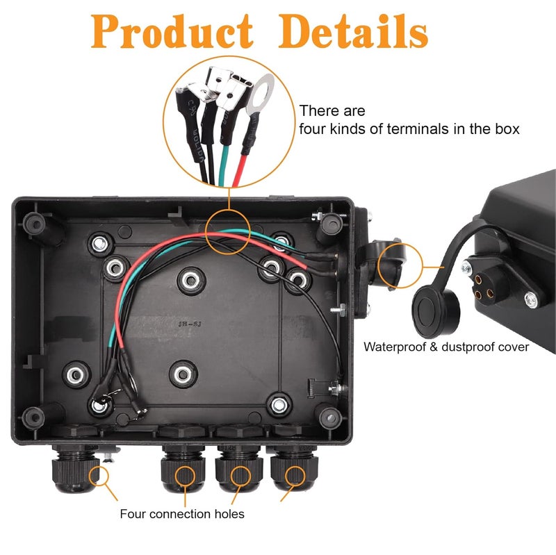 Torkettle Winch Solenoid Relay Control Contactor Box for 8000-17000lbs Electric ATV UTV Winch 12V - Image 3