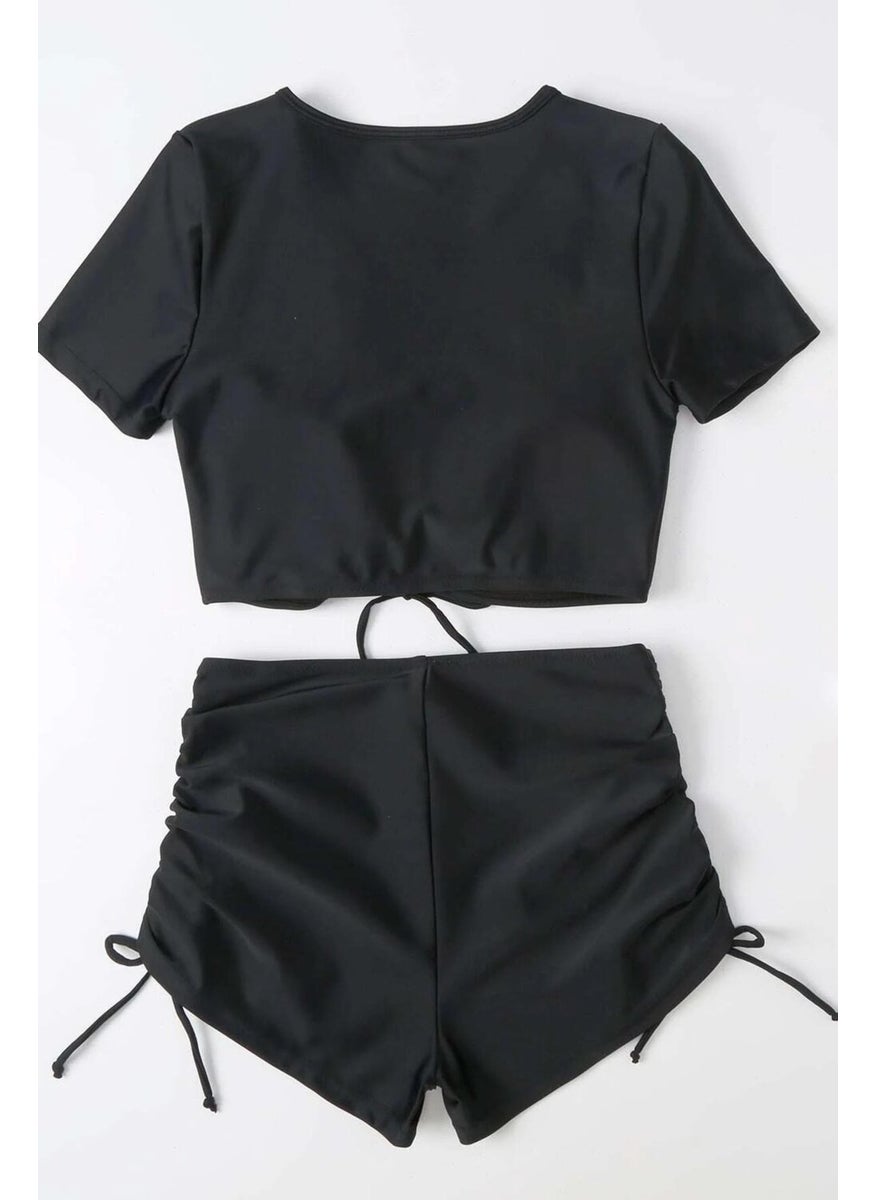 Angelsin Special Design Half Sleeve Ruffle Detailed Bikini Set  - Image 3