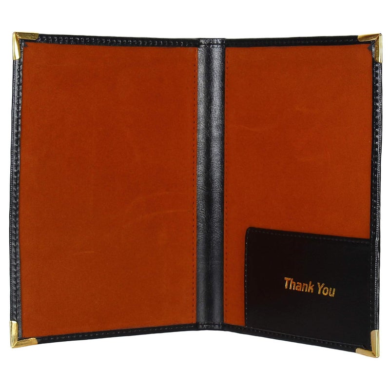 FUTURE X A5 Bill Folder for Restaurant and Hotel with Card and Receipt Holder, Business File Folder, Document Holder, Portfolio/Organizer/Planner (Pack of 6)_J, Black - Image 4