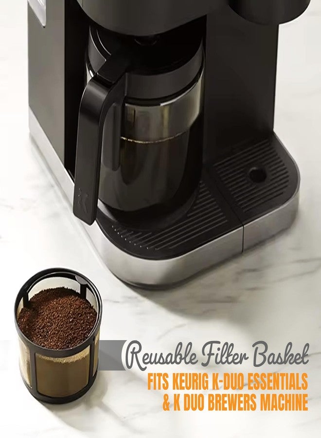 BRENSTEN سلة فلتر قابلة لإعادة الاستخدام بسعة 8-12 كوبًا مع قاعدة شبكية، تناسب ماكينات Keurig K-Duo Essentials وK Duo Brewers - فلتر بديل دائم لفلاتر Mr Coffee Gold من نوع السلة، عبوة واحدة - Image 3
