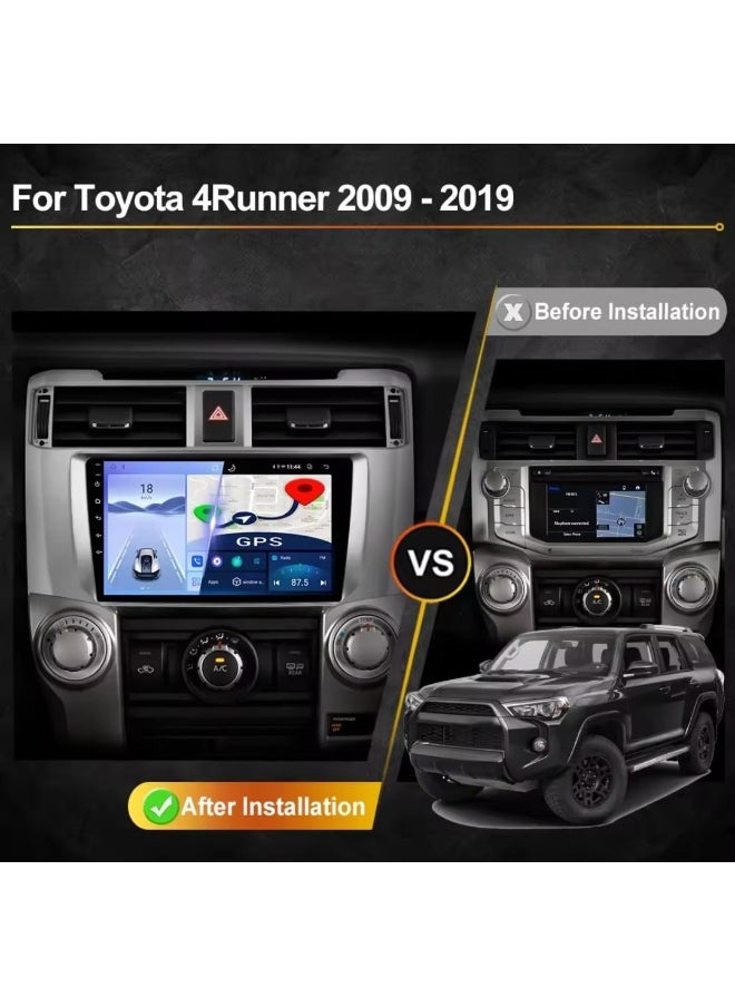 Android Car Stereo For Toyota 4Runner 2010-2023 with Wireless Carplay & Android Auto  4G LTE  9  Touch Screen Head Unit  GPS  Radio  HD  Bluetooth 5.0  WiFi  AHD Camera Included Quick Boot  4 32GB