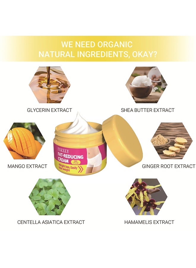 INKEEY 50G Fat-Reducing Cream, Fat Burner Slimming Body Massage Sculpting Cream Anti Cellulite Cream For Belly Waist Thighs Abdomen Firming Tighten Skin - Image 2