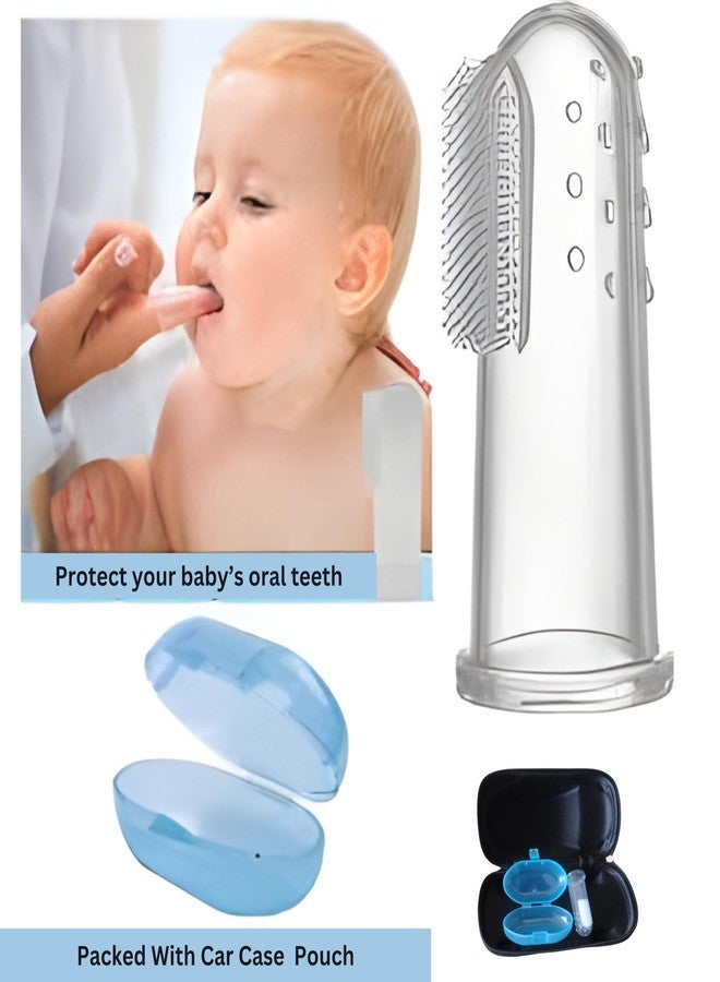APAV Silicone Baby Finger Toothbrush, BPA/BPS Free, Great for Massaging & Cleaning Gums and Tounge designed for Kids & New born Baby, (Blue) - Image 2