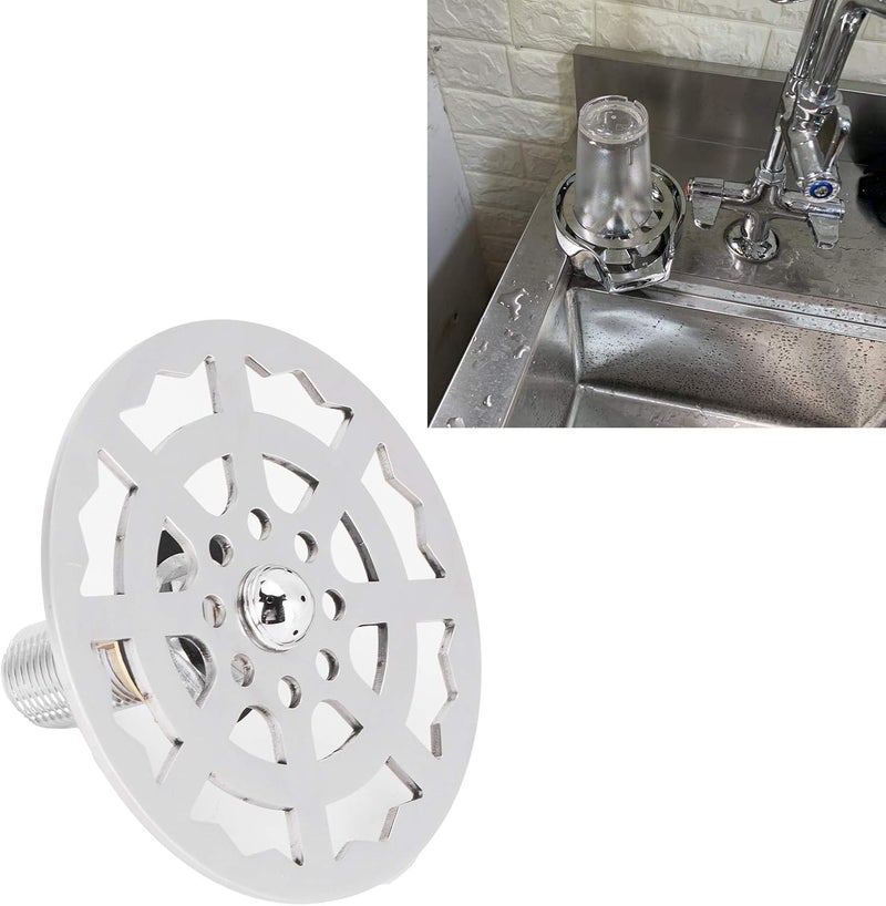 Estink Automatic Cup Cleaner Faucet, Glass Rinser Faucet Stainless Steel Automatic Cup Washer Rinsing Faucet Cup Cleaner Accessory for Home Restaurant Hotel Pub, 4.3x3.0in - Image 4