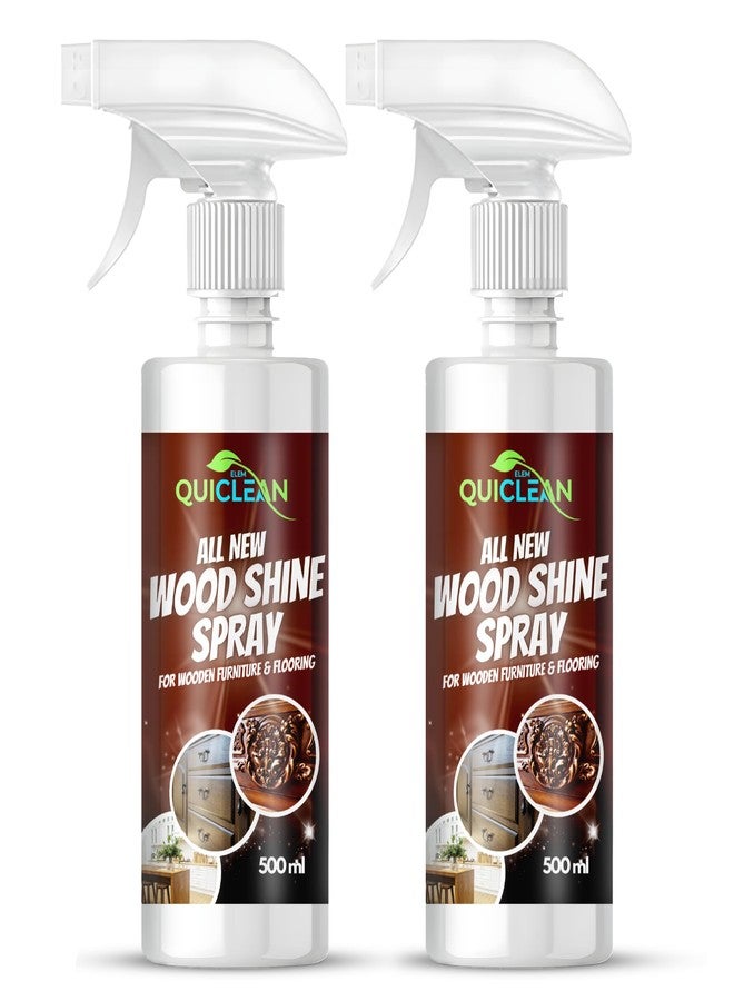 Quiclean All New Wood Shiner Spray for Furniture 500ml x 2| Natural Wood Polish & Conditioner | Wood Polish for Furniture, laminates & flooring | Cleans, Protects & Shines Ply | PK of 2 - Image 1