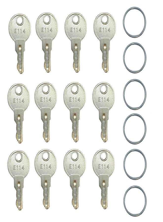 Pitertul 12PCS E114 Key for Toilet Paper Dispensers, Silver, Lock, Dispenser Key - Image 1