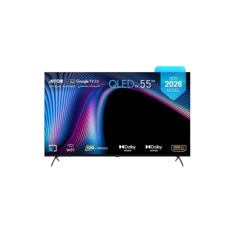 55'' QLED 4K Google TV for living room, metal frame, black, 120Hz DLG with Dolby Vision Atmos, 3840×2160 resolution, pre-installed Netflix/Prime Video/YouTube - Image 1