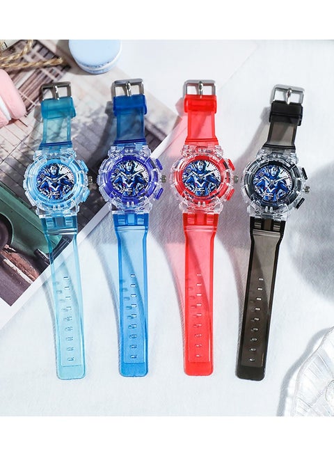 Set of 4 Ultraman Kids Watches – Luminous Analog Wristwatches for Boys & Girls Ages 3–12, Easy-to-Read Time Display, Cartoon Gift Set for Birthday or School