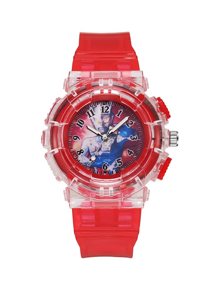 Set of 4 Ultraman Kids Watches – Luminous Analog Wristwatches for Boys & Girls Ages 3–12, Easy-to-Read Time Display, Cartoon Gift Set for Birthday or School  - Image 3
