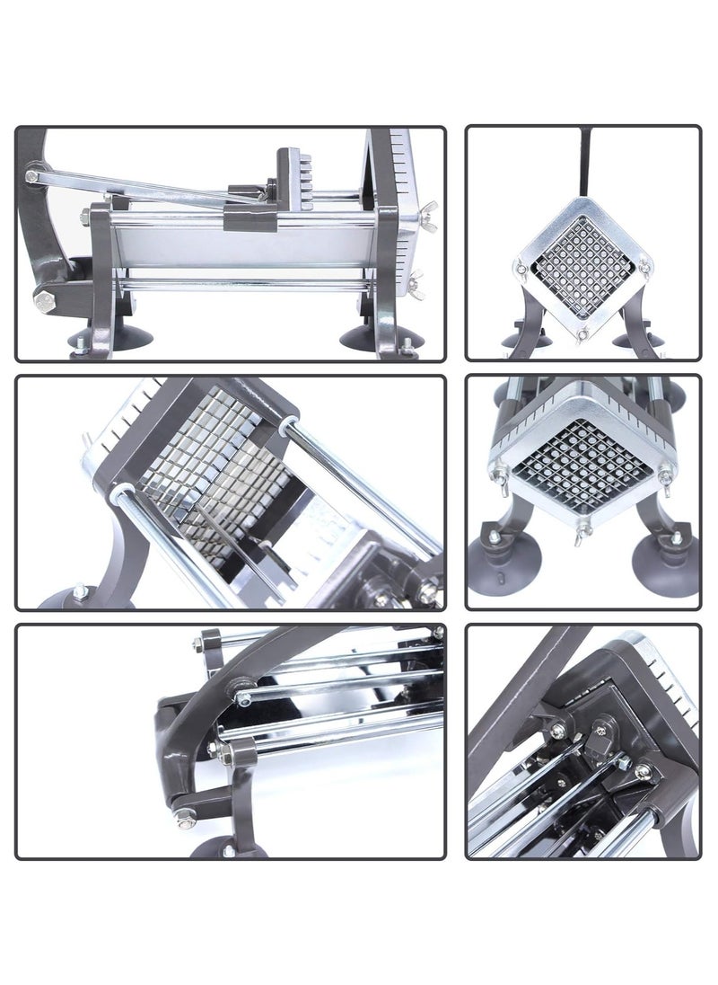 AROAQ French Fry Cutter Commercial Potato Slicer with Suction Feet Complete Set Includes 1/4, 3/8,1/2, Gray  - Image 3