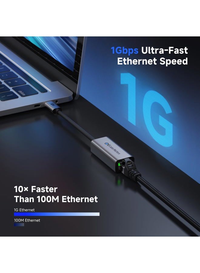 Cable Matters USB C to Ethernet Adapter, Gigabit Ethernet to USB C Network Adapter for 1000Mbps, Compatible with MacBook, iPhone 16 Pro/Max, iPad Pro, Dell XPS, Surface, and More - Image 2