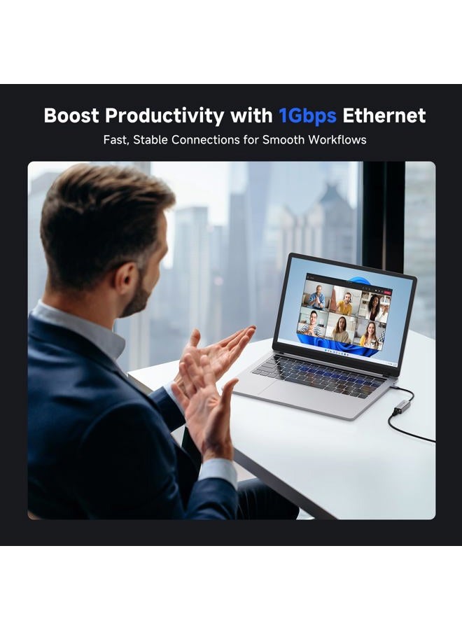 Cable Matters USB C to Ethernet Adapter, Gigabit Ethernet to USB C Network Adapter for 1000Mbps, Compatible with MacBook, iPhone 16 Pro/Max, iPad Pro, Dell XPS, Surface, and More - Image 4