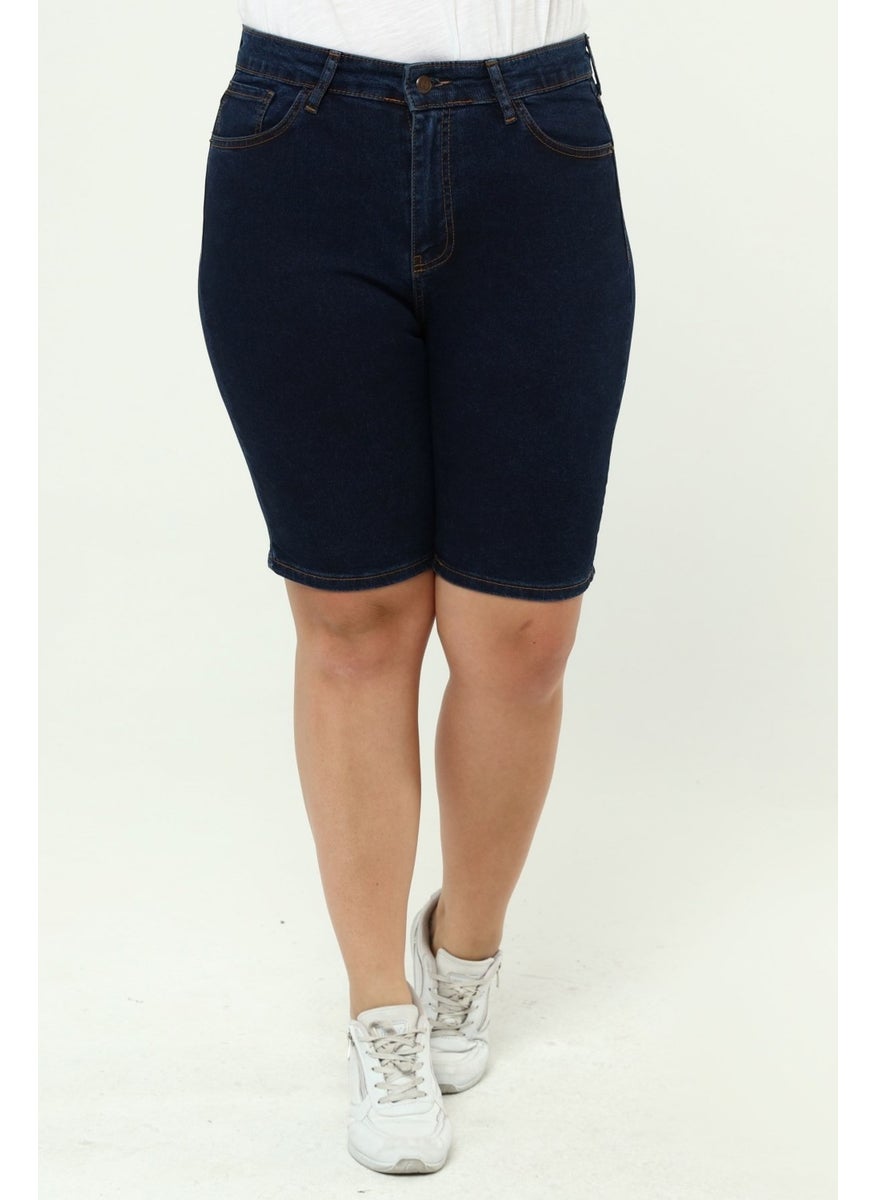 Cedy Denim - WOMEN PLUS SIZE HIGH WAIST LYCRA SLIMFIT JEANS SHORTS-C606 - Image 1