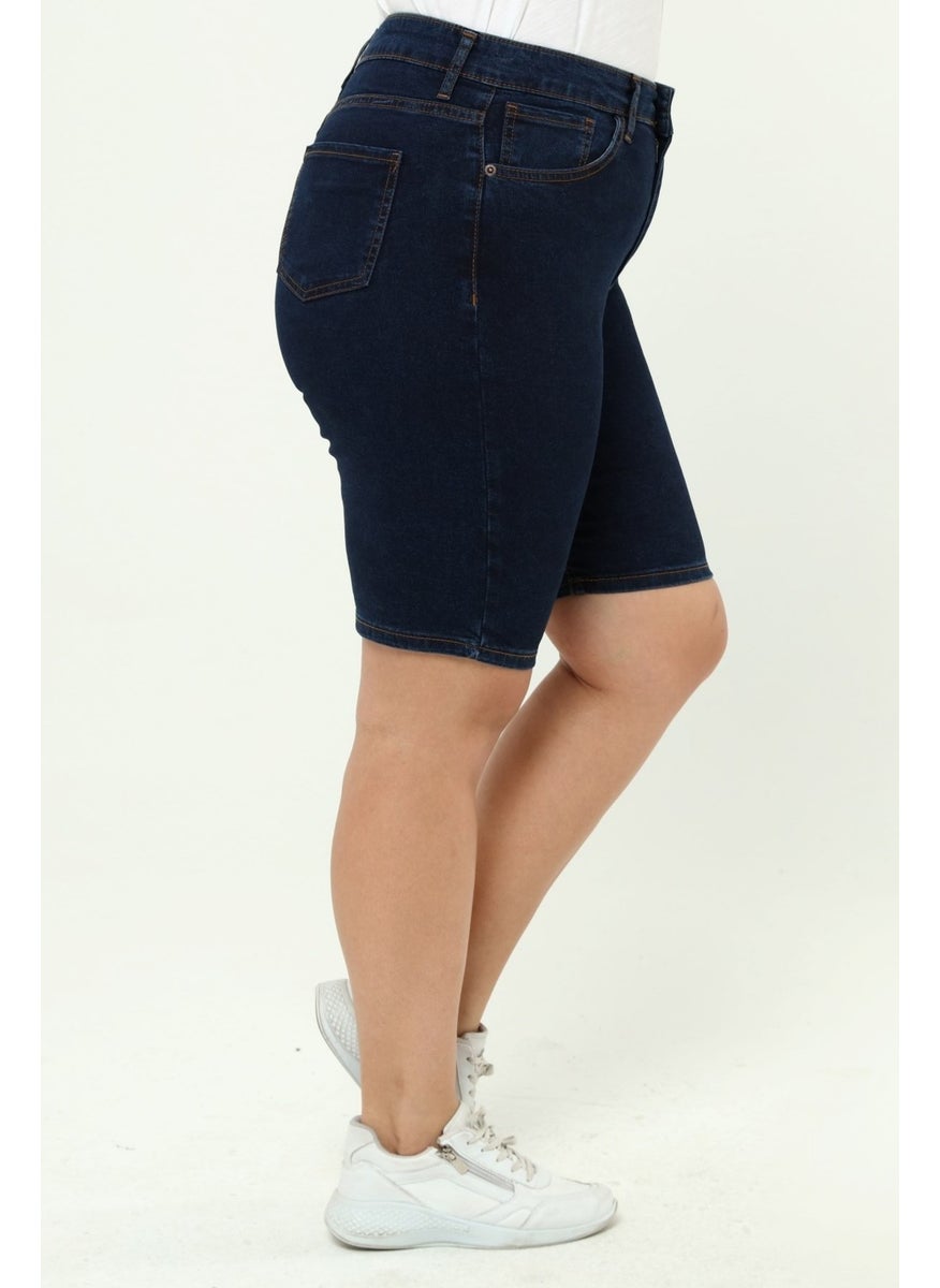 Cedy Denim - WOMEN PLUS SIZE HIGH WAIST LYCRA SLIMFIT JEANS SHORTS-C606 - Image 1