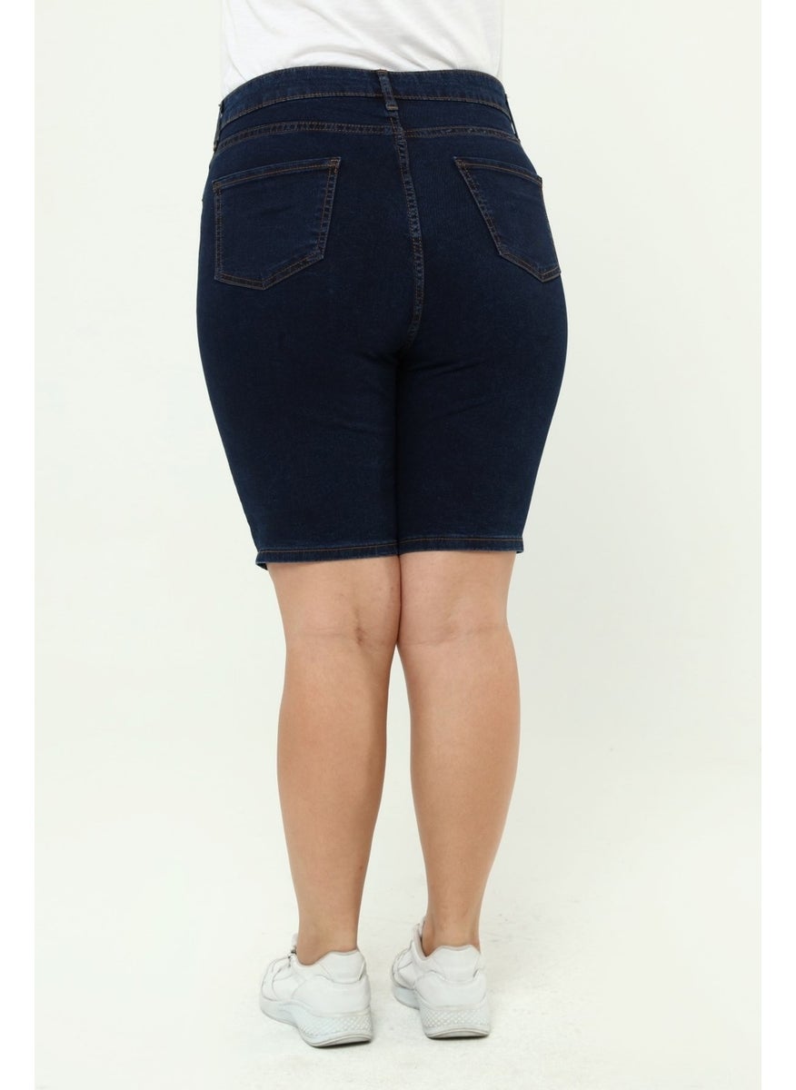 Cedy Denim - WOMEN PLUS SIZE HIGH WAIST LYCRA SLIMFIT JEANS SHORTS-C606 - Image 1
