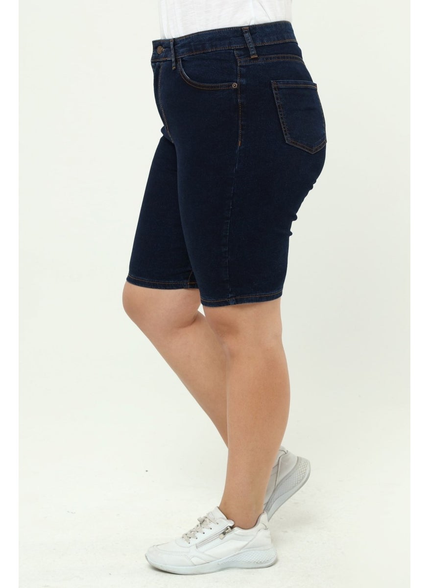 Cedy Denim - WOMEN PLUS SIZE HIGH WAIST LYCRA SLIMFIT JEANS SHORTS-C606 - Image 1