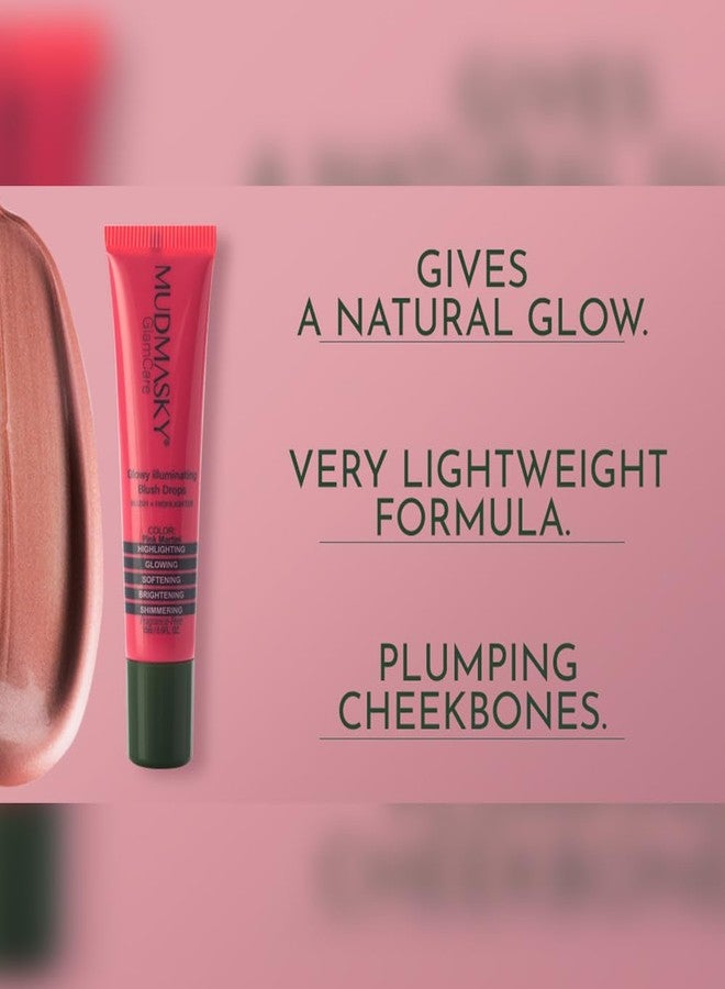 MUDMASKY GlamCare Illuminating Blush Drops - Pink Martini 15milliliter/0.5ounce - Long-lasting Natural Glow & Plumping Cheekbones - Perfect Gifts for Women - Beauty Blush & Make Up for Radiant Skin - Image 3