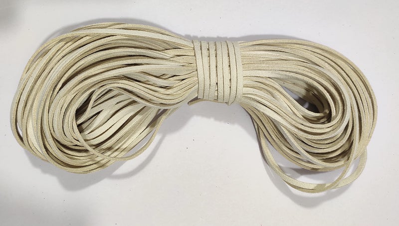 OMX 20 Mtr, Size - 3x1.4mm Faux Suede Cord Roll String Leather Lace Beading Thread Leather Cording for Jewelry Makings (Off White-Beige) - Image 5