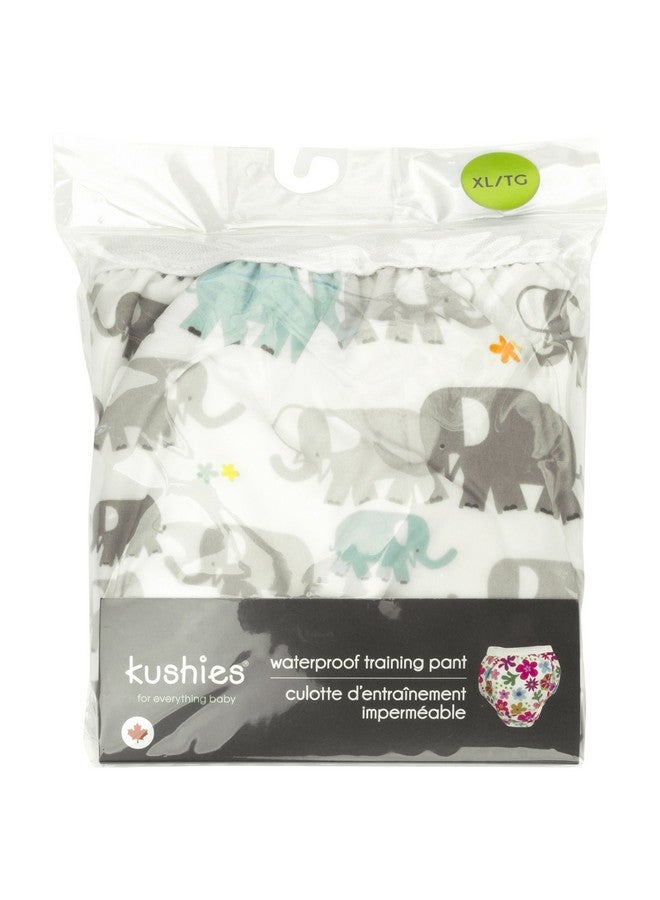 Kushies Baby Waterproof Training Pant (29-33 Pounds), White Elephants, Medium - Image 2