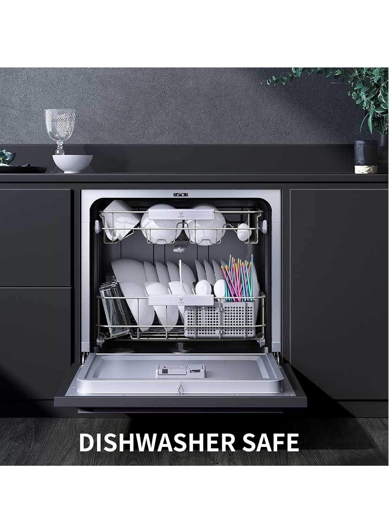 SYOSI عيدان طعام من الفولاذ المقاوم للصدأ، عيدان طعام قابلة لإعادة الاستخدام بألوان قوس قزح، عيدان طعام معدنية آمنة في غسالة الأطباق، عيدان طعام مربعة خفيفة الوزن، مجموعة هدايا 5 أزواج - Image 5