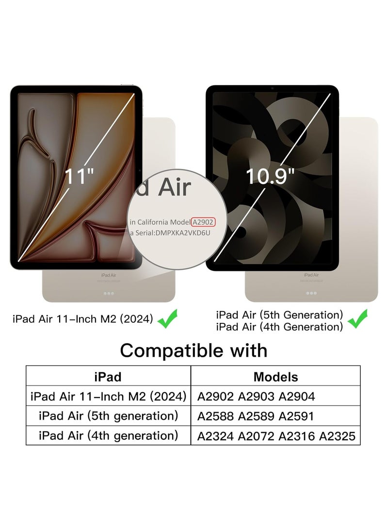 BORTONY iPad Air 11-inch M2 2024 6th Generation Case with Pencil Holder Silicone Magnetic Cover Slim Tablet Cover for iPad Air 11 inch M2 6th Generation  - Image 2