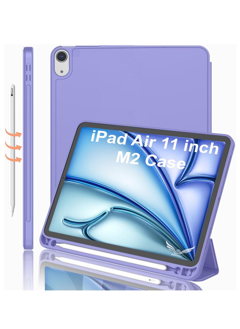 BORTONY iPad Air 11-inch M2 2024 6th Generation Case with Pencil Holder Silicone Magnetic Cover Slim Tablet Cover for iPad Air 11 inch M2 6th Generation  - Image 1