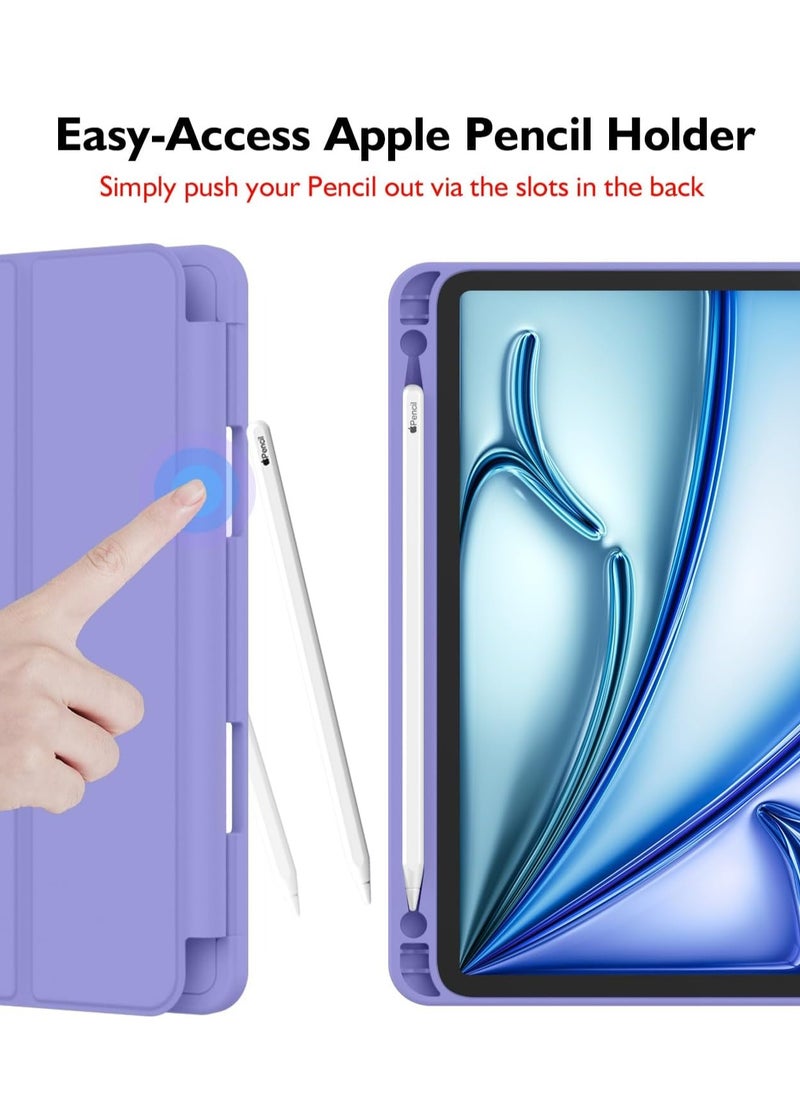 BORTONY iPad Air 11-inch M2 2024 6th Generation Case with Pencil Holder Silicone Magnetic Cover Slim Tablet Cover for iPad Air 11 inch M2 6th Generation  - Image 5