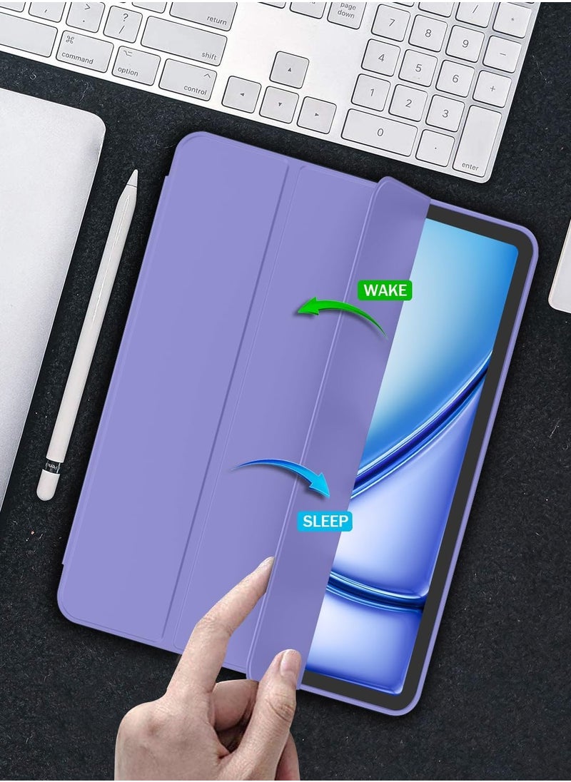 BORTONY iPad Air 11-inch M2 2024 6th Generation Case with Pencil Holder Silicone Magnetic Cover Slim Tablet Cover for iPad Air 11 inch M2 6th Generation  - Image 3