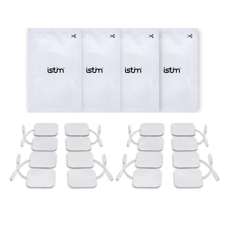 iSTIM Super Soft 2"x2" TENS Unit Electrodes for TENS Massage EMS - 100% Japanese Gel (2"x2"-16 Pieces) - Image 1