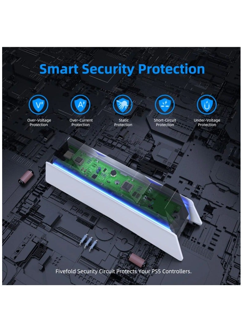 AL RAID PS5 Controller Charging Station | PS5 Controller Charger for PlayStation 5 DualSense Controller | USB Type C PS5 Charger Stand with LED Indicator - Image 5