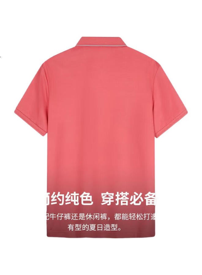Tries Men'S Polo Shirt Summer Short Sleeve 7A Antibacterial Cool And Breathable Fresh Floral Embroidered Contrast Collar Top