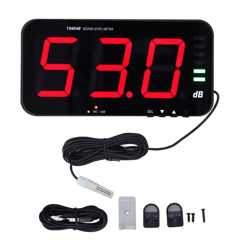 TASI Decibel Meter 13In Large Digital Screen Adjustable Brightness - 130dB Alarm Prompt Sound Level Meter for Indoor Outdoor Long-Term Operation - Image 1