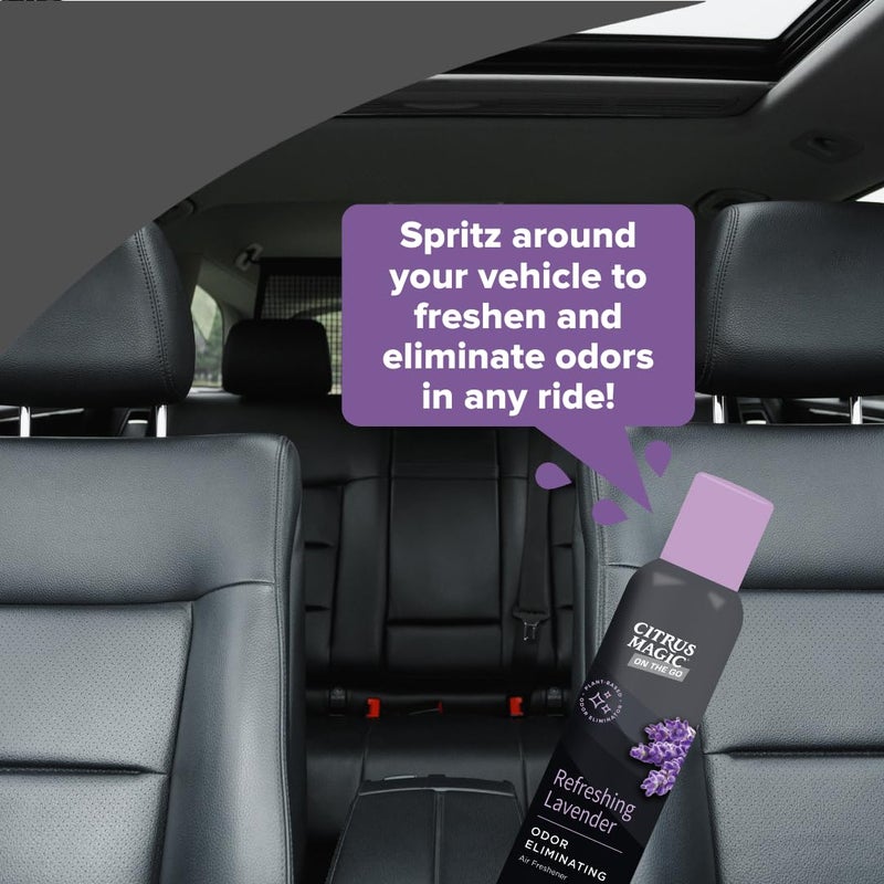 Citrus Magic رذاذ معطر هواء لإزالة الروائح من سيتروس ماجيك للسيارات، لافندر منعش، 8 أونصات، عبوة من 2 - Image 4