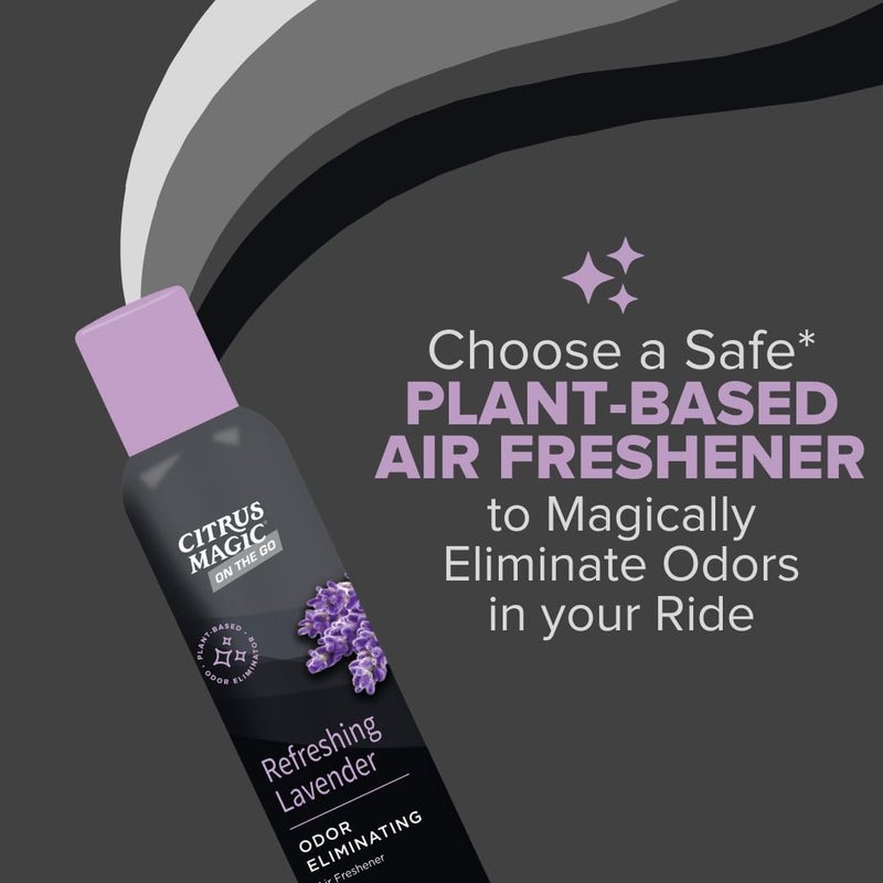 Citrus Magic رذاذ معطر هواء لإزالة الروائح من سيتروس ماجيك للسيارات، لافندر منعش، 8 أونصات، عبوة من 2 - Image 5