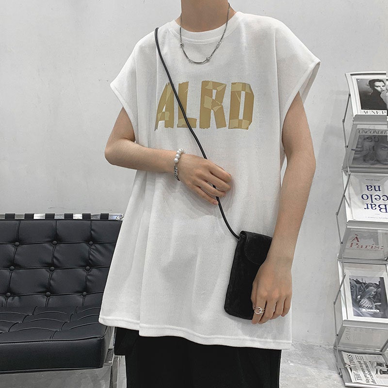 Sleeveless T-shirt men's summer thin Hong Kong style ins fashion brand basketball vest trendy personalized loose sports top - Image 1