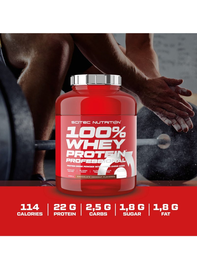 SCITEC NUTRITION مشروب مسحوق بروتين مصل اللبن 100% مع إضافة الأحماض الأمينية، بنكهة الشوكولاتة، 78 وجبة - Image 2