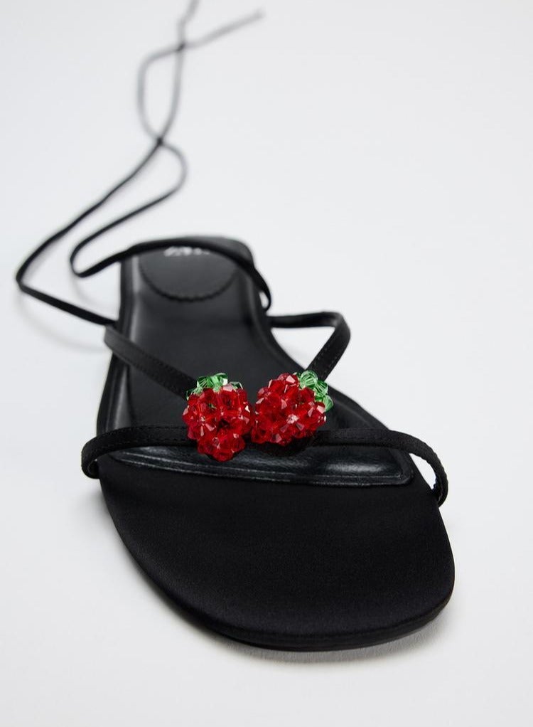 زارا صندل مسطح بأربطة مسطحة - Image 2