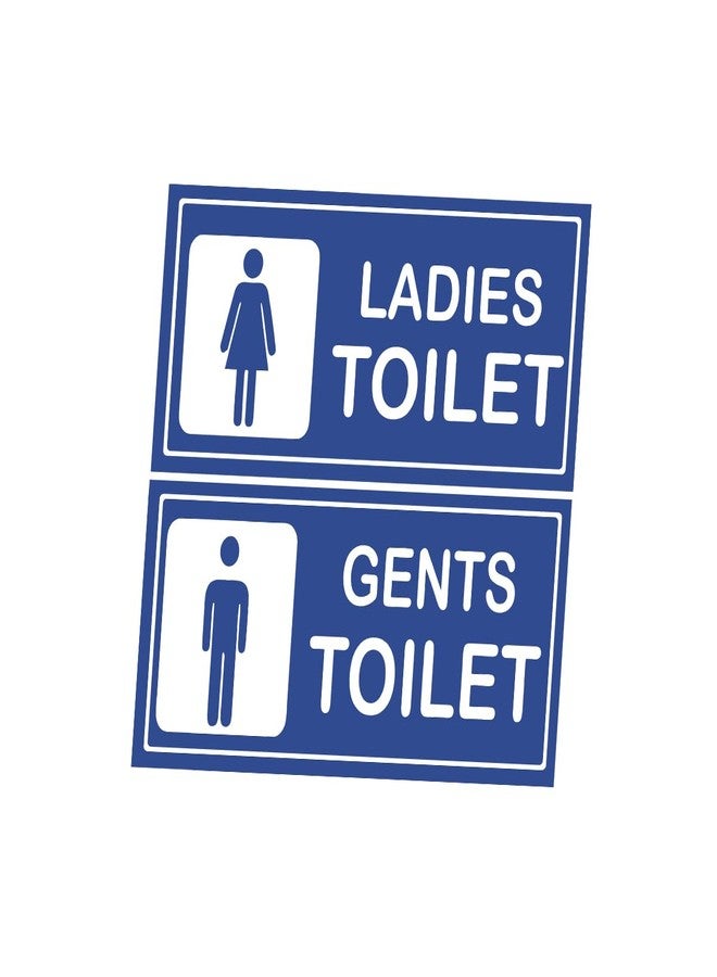 Decor Kafe "LADIES & GENTS TOILET" Message Board & Sign - Waterproof Sunboard 5MM Material with Vinyl Lamination Print Sticker - for Schools and Colleges - Double Tape for Easy Mounting - Image 2