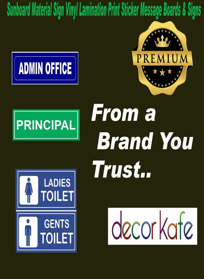 Decor Kafe "LADIES & GENTS TOILET" Message Board & Sign - Waterproof Sunboard 5MM Material with Vinyl Lamination Print Sticker - for Schools and Colleges - Double Tape for Easy Mounting - Image 4