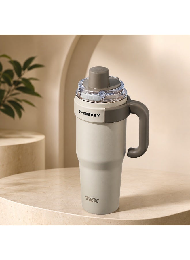 TKK 1200ml 316 Stainless Steel Water Bottle with Ceramic Coating | Beige - Image 1