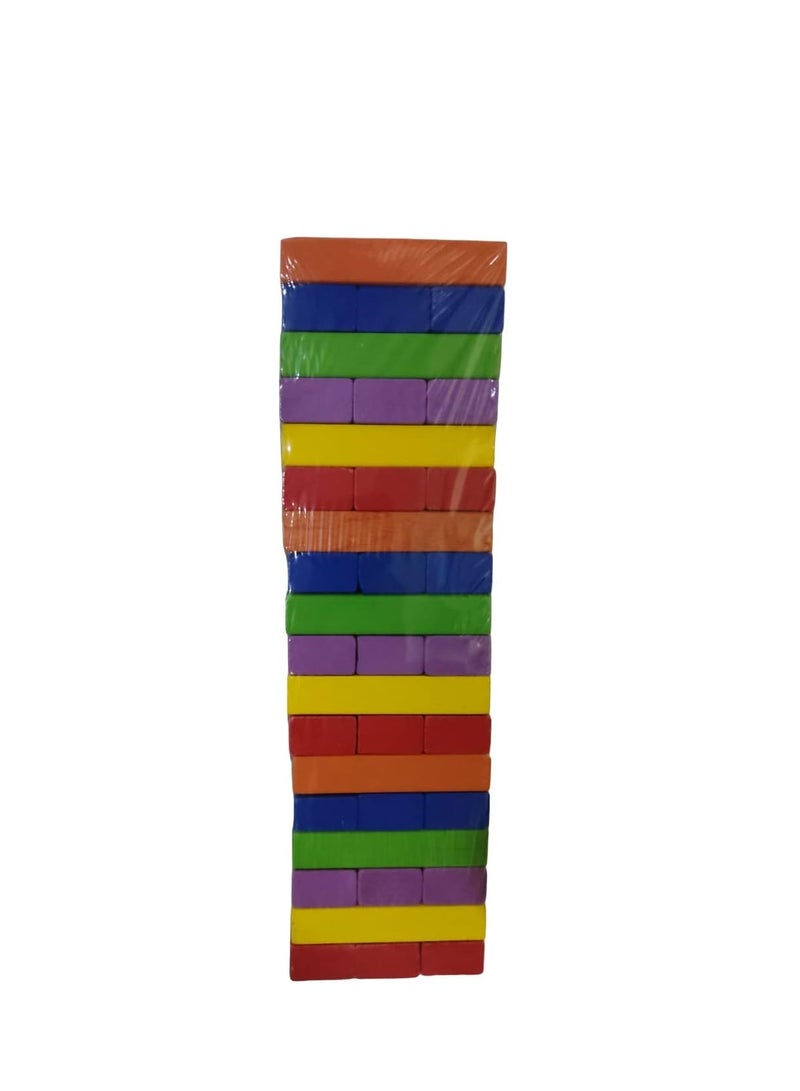 Loquat Wooden Blocks 54 Pcs Wooden Tumbling Tower Blocks Family Game and Children Educational Toy - Image 4