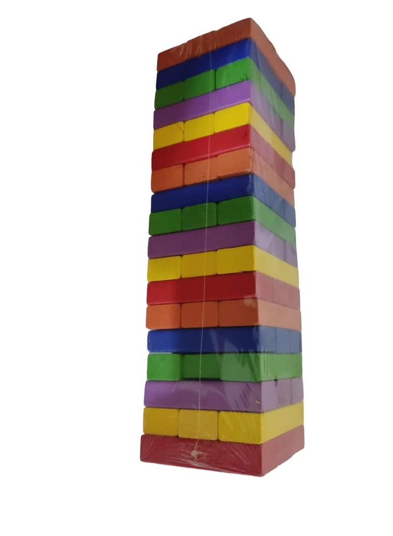 Loquat Wooden Blocks 54 Pcs Wooden Tumbling Tower Blocks Family Game and Children Educational Toy - Image 3