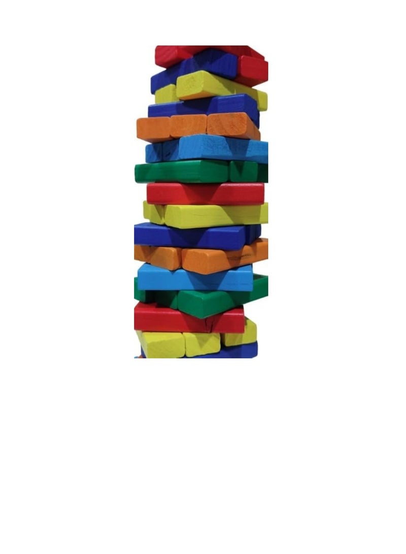 Loquat Wooden Blocks 54 Pcs Wooden Tumbling Tower Blocks Family Game and Children Educational Toy - Image 2