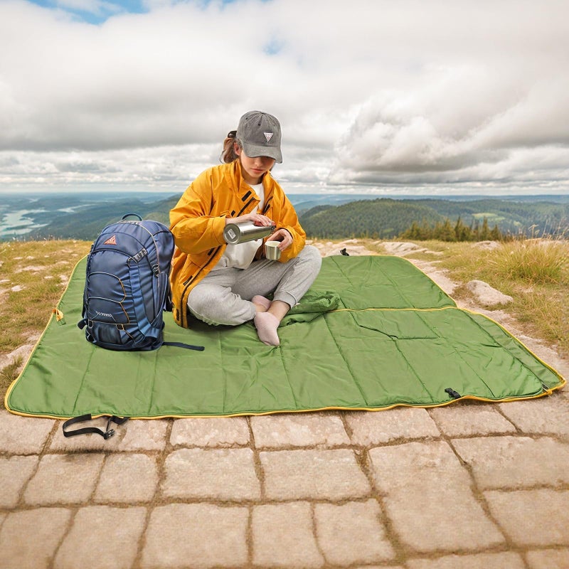 Kanyak Hooded Poncho Blanket, Wearable Camping Blankets, Large Poncho Windproof & Water-Repellent, 75 x 55 inch, Portable & Warm, for Outdoor, Sports, Concerts, Travel, Picnic, Car, Stadium, Hunting (Green) - Image 2