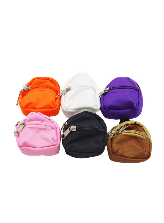 Doll Clothes Change Backpack Small Fabric Doll Bookbag Double Zipper Coin Purse Backpack Toy Accessories-Color:Blue - Image 3