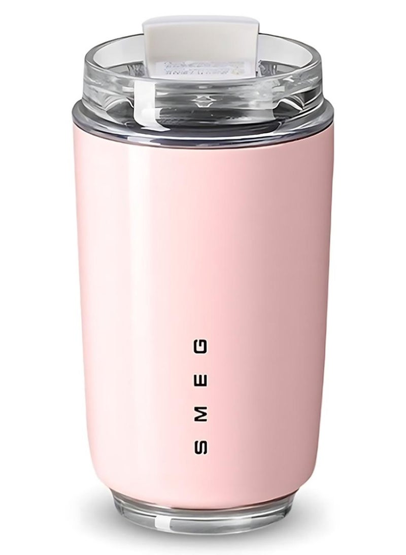 Smeg Travel Coffee Mug, Insulated Beverage Cup with Leakproof Lid, Long-Lasting Coffee Tumbler with Lid, Travel Coffee Thermos (Pink) - Image 1