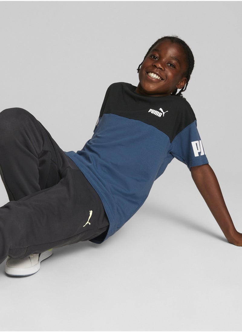PUMA Power Kids Boys Colour Block T-Shirt Youth  - Image 2