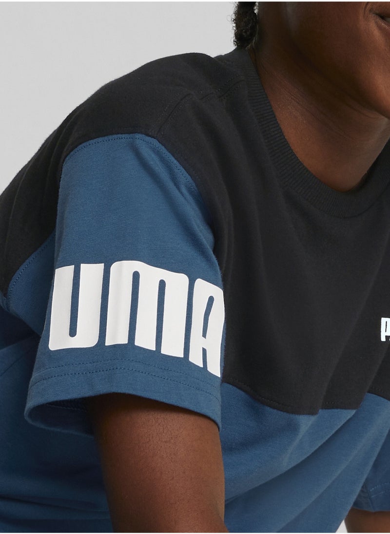 PUMA Power Kids Boys Colour Block T-Shirt Youth  - Image 4